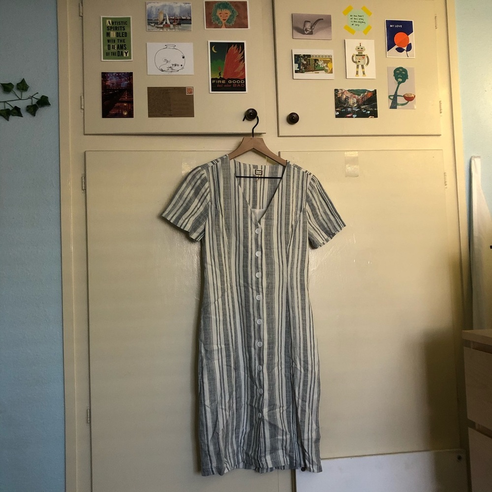 Linen button-down dress